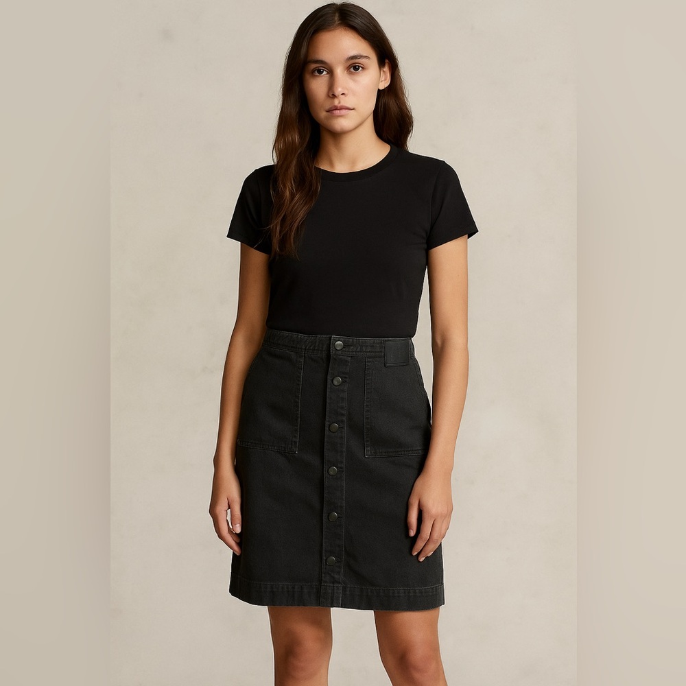Vintage Lauren Jeans Co. by Ralph Lauren Denim Skirt (4P, Made in Hong Kong)